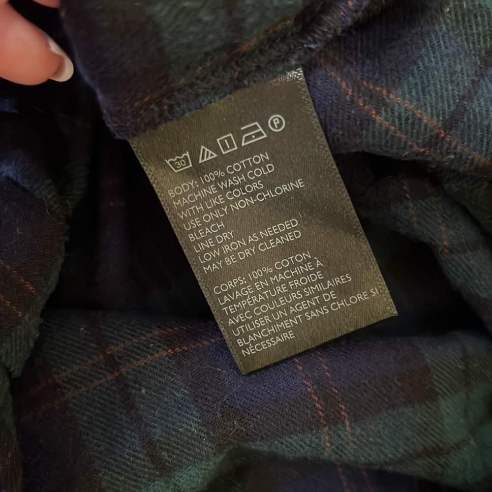 Urban Outfitters BDG Navy Blue and Green Plaid Oversized Flannel Shirt - Picture 4 of 6